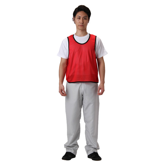 着用イメージ　モデル身長175cm サイズ:F(L)  カラー:レッド