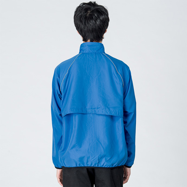着用イメージ　モデル身長184cm　ブルー　Lサイズ着用