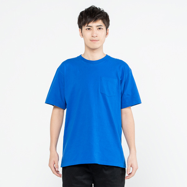 着用イメージ　男性モデル180cm 032ロイヤルブルー Lサイズ