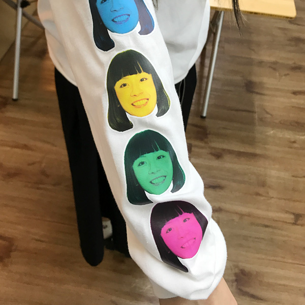 袖プリント　加工:フルカラー転写プリント ※ボディは5.6オンス ロングスリーブTシャツ(袖口1.6インチリブ)(5011-01)