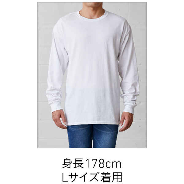 着用イメージ　身長178cm/Lサイズ　カラー:ホワイト