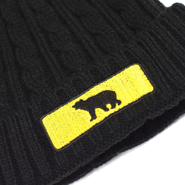 制作事例　刺繍サイズ:W80×H30mm　刺繍カラー:ブラック×サンフラワー(C-30)