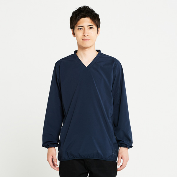 着用イメージ　モデル身長180cm　ネイビー　Lサイズ着用